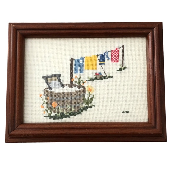 Source Unknown Accents Vintage Crossstitch Old Fashioned Washtub